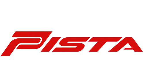 The red Pista logo in a stylized italicized font, displayed on a white background with a faint gray checkerboard transparency pattern.